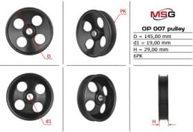 Шків насоса гідропідсилювача MSG op007pul