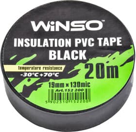 Ізоляційна стрічка Winso 152200 чорна ПВХ 19 мм х 20 м