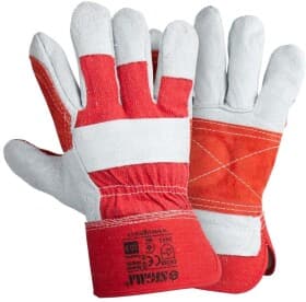 Краги Sigma замшеві з спилковими вставками червоні