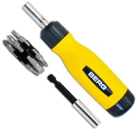 Отвертка реверсивная с набором бит Berg 47-435