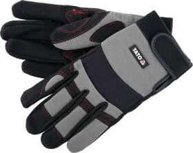 Рукавички робочі Yato синтетичні з шкіряними вставками сірі