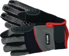 Рукавички робочі Yato синтетичні з шкіряними вставками чорні