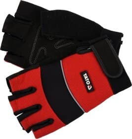 Рукавички робочі Yato синтетичні з шкіряними вставками червоні