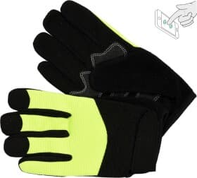 Рукавички робочі Yato трикотажні з шкіряними вставками жовті