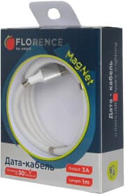 Кабель Florence MagNet FL-2202-WT USB - type-C 1 м