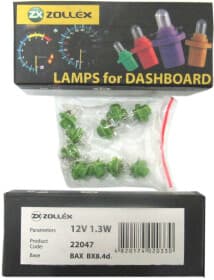 Автолампа Zollex BAX BX8,4d 1,3 W прозора 22047