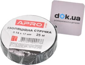 Изолента Apro et25black черный ПВХ 17 мм x 25 м