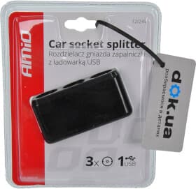 Розгалужувач прикурювача з USB Amio 01030