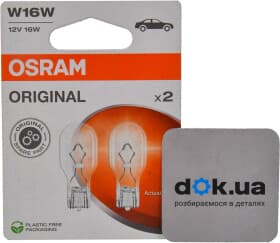 Автолампа Osram Original W16W W2,1x9,5d 16 W прозрачная 921-2BL