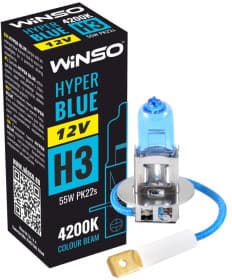 Автолампа Winso Hyper Blue H3 PK22s 55 W синяя 712340