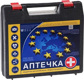 Аптечка автомобильная Фарммедальянс DIN 13164 (Евростандарт) в жестком чехле 000017
