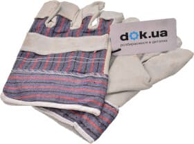 Перчатки рабочие Zollex трикотажные с кожаными вставками серые