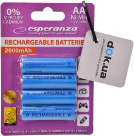 Аккумуляторная батарейка ESPERANZA EZA104B 2000 mAh 4 шт