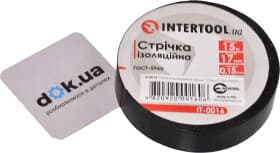 Ізоляційна стрічка Intertool it0016 чорна ПВХ 17 мм x 15 м