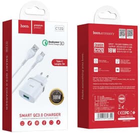 Сетевое зарядное устройство Hoco C12Q Smart 6931474716309 18 Вт