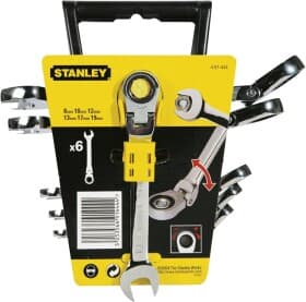 Набір ключів тріскачок комбінованих Stanley MaxiDrive Plus 4-91-444 8-19 мм з шарніром 6 шт