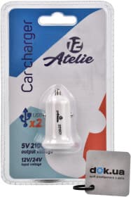 USB зарядка в авто 12 Atelie 951801