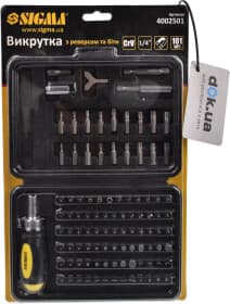 Викрутка реверсивна з набором бит Sigma 4002501