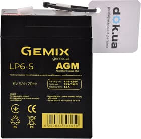 Акумулятор для ДБЖ Gemix LP LP6-5.0 10630082 5 Аг 6 В