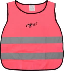 Жилет светоотражающий Compass розовый детский с горизонтальными полосами