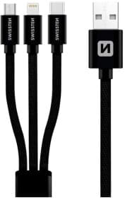Кабель 3 в 1 Swissten USB - Apple Lightning - type-C - Micro USB DOSWS72501101 1,2 м