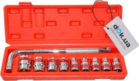 Набор торцевых головок и комплектующих Maxion MXTL-PC10 1/2" (10 пр.)