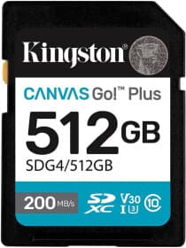 Карта памяти Kingston Canvas Go! Plus SDXC 512 ГБ SDG4/512GB