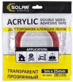 Двухсторонний скотч Solar DS4255 на акриловой основе 25 мм x 5 м