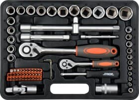 Набір бит та торцевих головок з тримачем та тріскачкою STHOR 58705 32 шт.