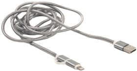 Кабель 2 в 1 PowerPlant CA910496 USB - Apple Lightning - Micro USB 2 м