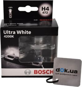 Автолампа Bosch Ultra White H4 P43t 55 W 60 W прозоро-блакитна 1987301181