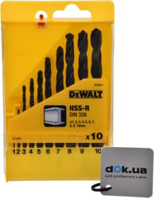 Набор сверл DeWALT спиральных по металлу DT5911 1-10 мм 10 шт.