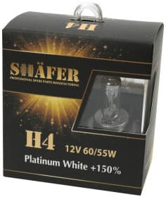 Автолампа Shafer Platinum White +150% H4 P43t 55 W 60 W прозора SL3004P
