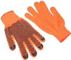 Перчатки рабочие Zollex хб с точками ПВХ оранжевые