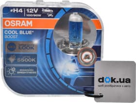 Автолампа Osram Cool Blue Boost H4 P43t 90 W 100 W светло-голубая 62193cbbhcb