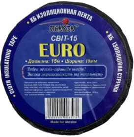 Изолента STENSON CBIT-15 черный ткань 19x15