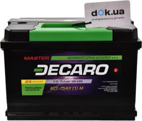 Аккумулятор DECARO 6 CT-75-L Master 67531m
