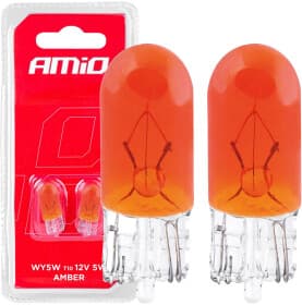 Автолампа Amio Amber W5W T10 5 W помаранчева 03347