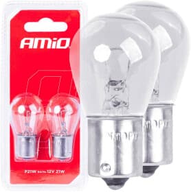 Автолампа Amio P21W BA15s 21 W прозрачная 03351