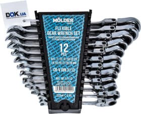 Набор ключей комбинированных трещоточных Molder MT57112 7-19 мм с шарниром 12 шт