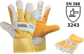 Перчатки рабочие MasterTool замшевые с коттоновыми вставками желтые