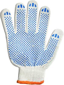 Перчатки рабочие Stark хб с точками ПВХ белые