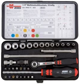 Набір бит та торцевих головок з тримачем та тріскачкою Würth 096511032 15 шт.