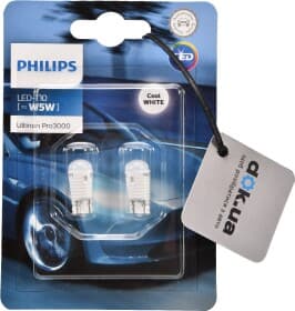 Автолампа Philips Ultinon Pro3000 W5W W2,1x9,5d 0,6 W белая 11961U30CWB2