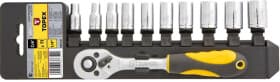 Набор торцевых головок и комплектующих Topex 38D650 1/4" (11 пр.)