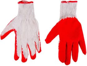 Перчатки рабочие Top Tools хб с резиновым покрытием красные