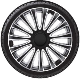 Комплект ковпаків на колеса Argo Lemans колір сріблястий + чорний з хромованим оздобленням