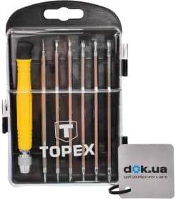 Отвертка прецизионная с набором бит Topex 39D551