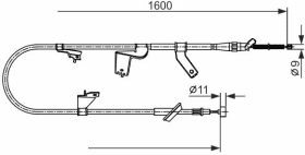 Трос ручного тормоза