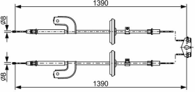 Трос ручного тормоза